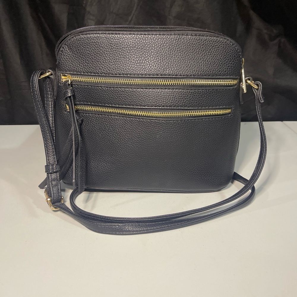 Black Leather Crossbody Bag